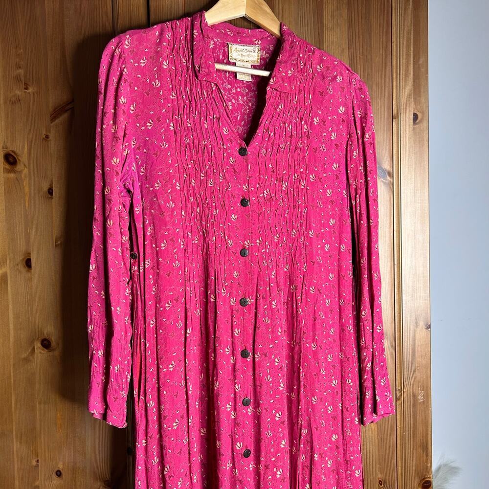 April Cornell Button Front Midi Dress‎ Women’s Medium Cottagecore Prairie Modest - Picture 3 of 11